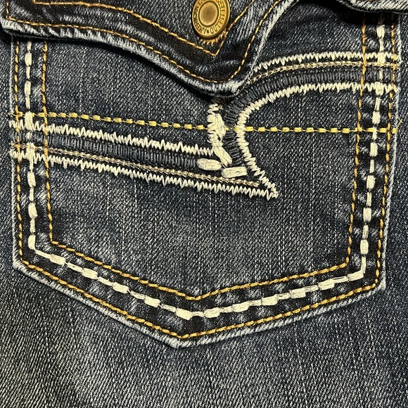 American Eagle Kick Boot Jeans Women Western Mid Rise Stretch Denim 14 Long T - Picture 8 of 16